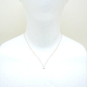 TIFFANY Solitaire Necklace Diamond Pink Gold